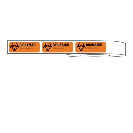 Nevs Label, Biohazard Hazard Identity 1/2" x 1-1/2" LBH-21